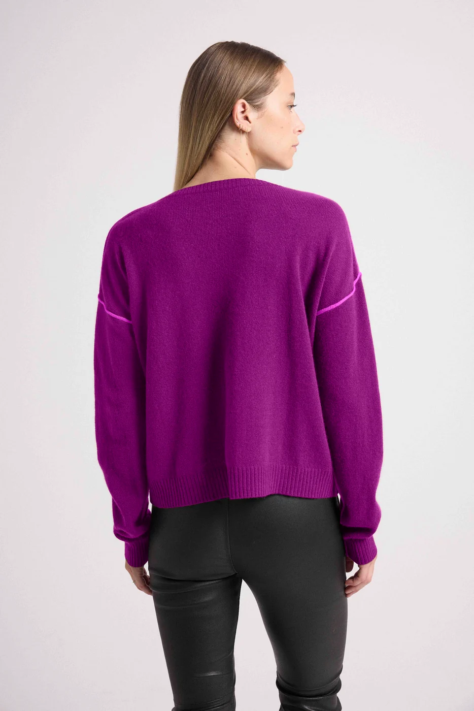 Pull Bordures Giorgia - Fushia Violet - Image 5