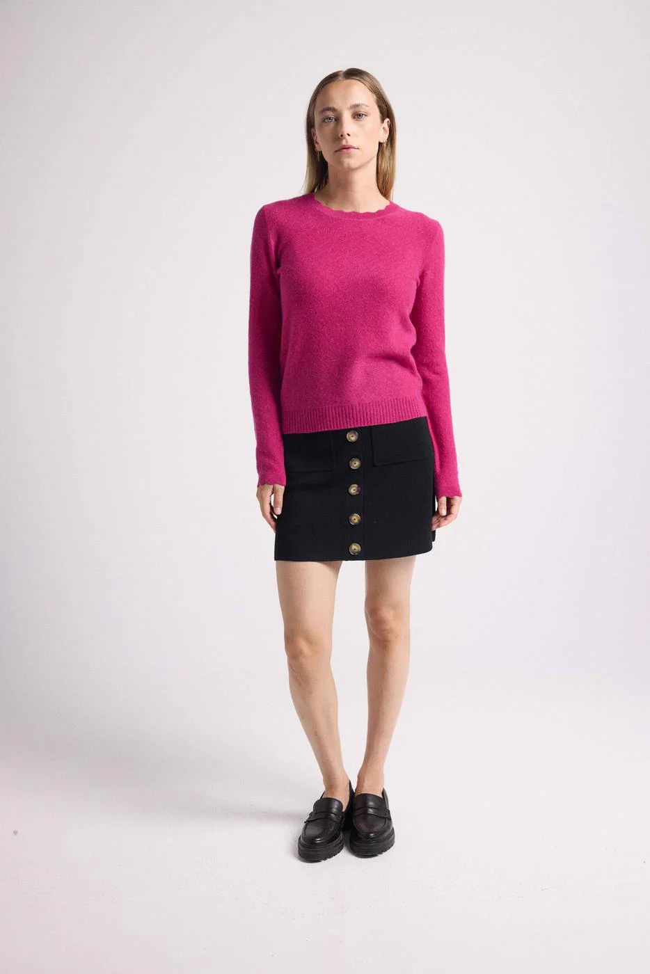 Pull Col Rond Lou - Fushia - Image 2