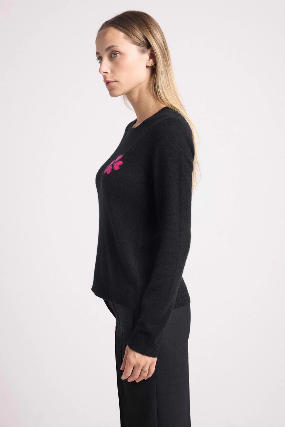 Pull Col Rond Lucky - Noir Rose - Image 4
