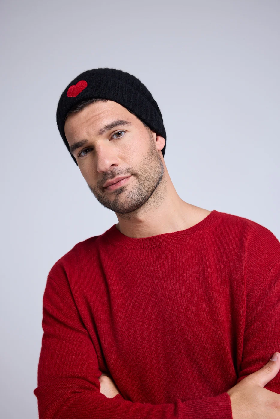 Bonnet Unisexe Cœur - Noir Rouge - Image 10