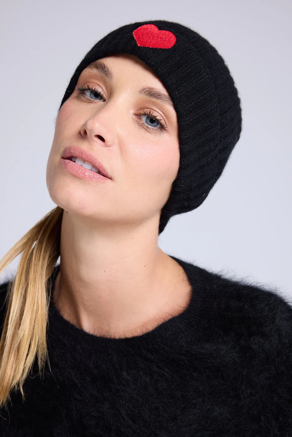 Bonnet Unisexe Cœur - Noir Rouge - Image 7