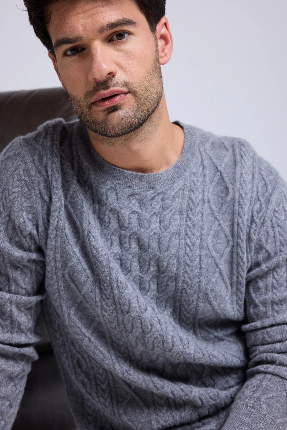 Pull Torsade Col Rond Pierre - Gris Fonce - Image 3