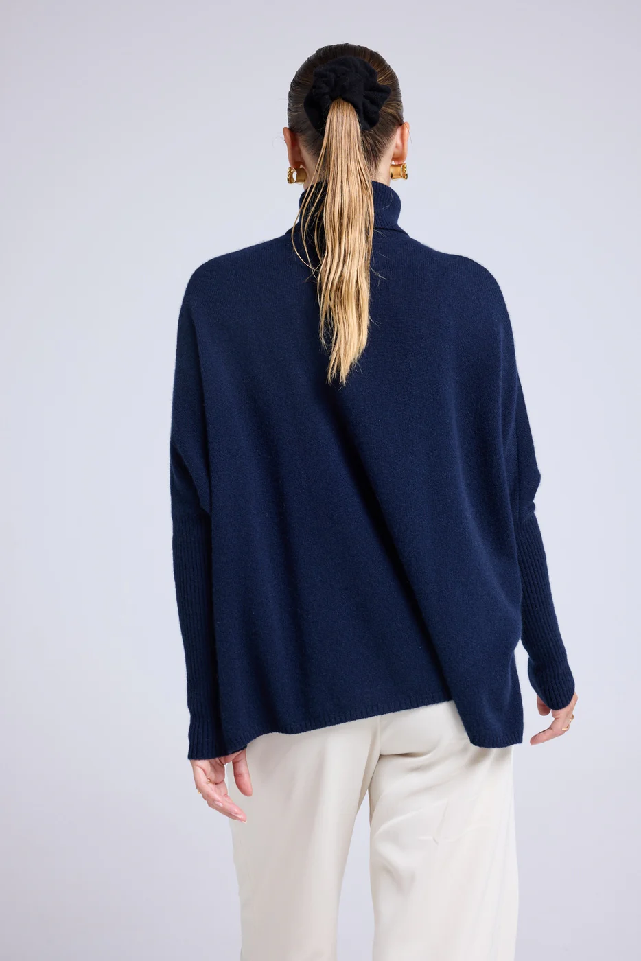 Pull Col Roule Poncho Rolanda - Bleu Marine - Image 3