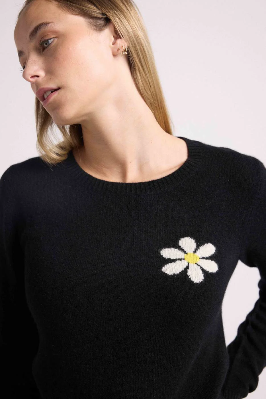 Pull Col Rond Rose - Noir - Image 10