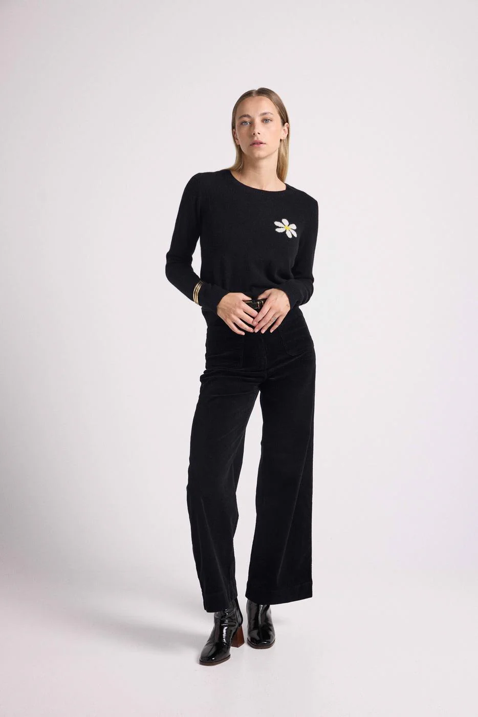Pull Col Rond Rose - Noir - Image 11
