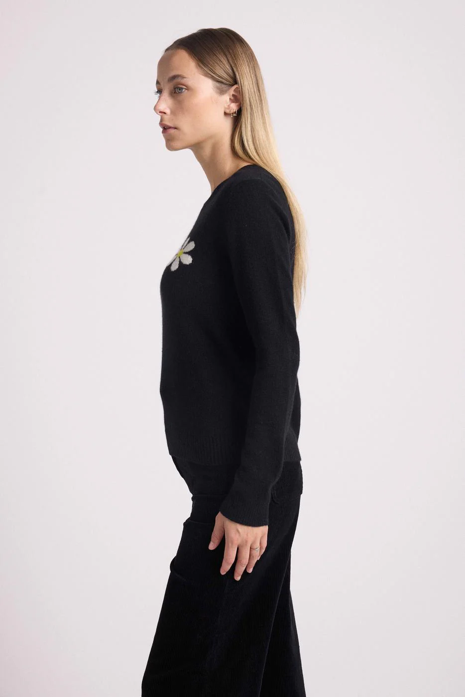 Pull Col Rond Rose - Noir - Image 4