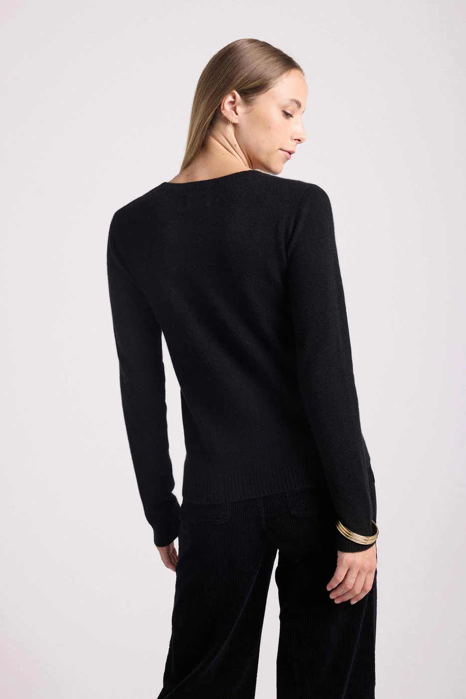 Pull Col Rond Rose - Noir - Image 5