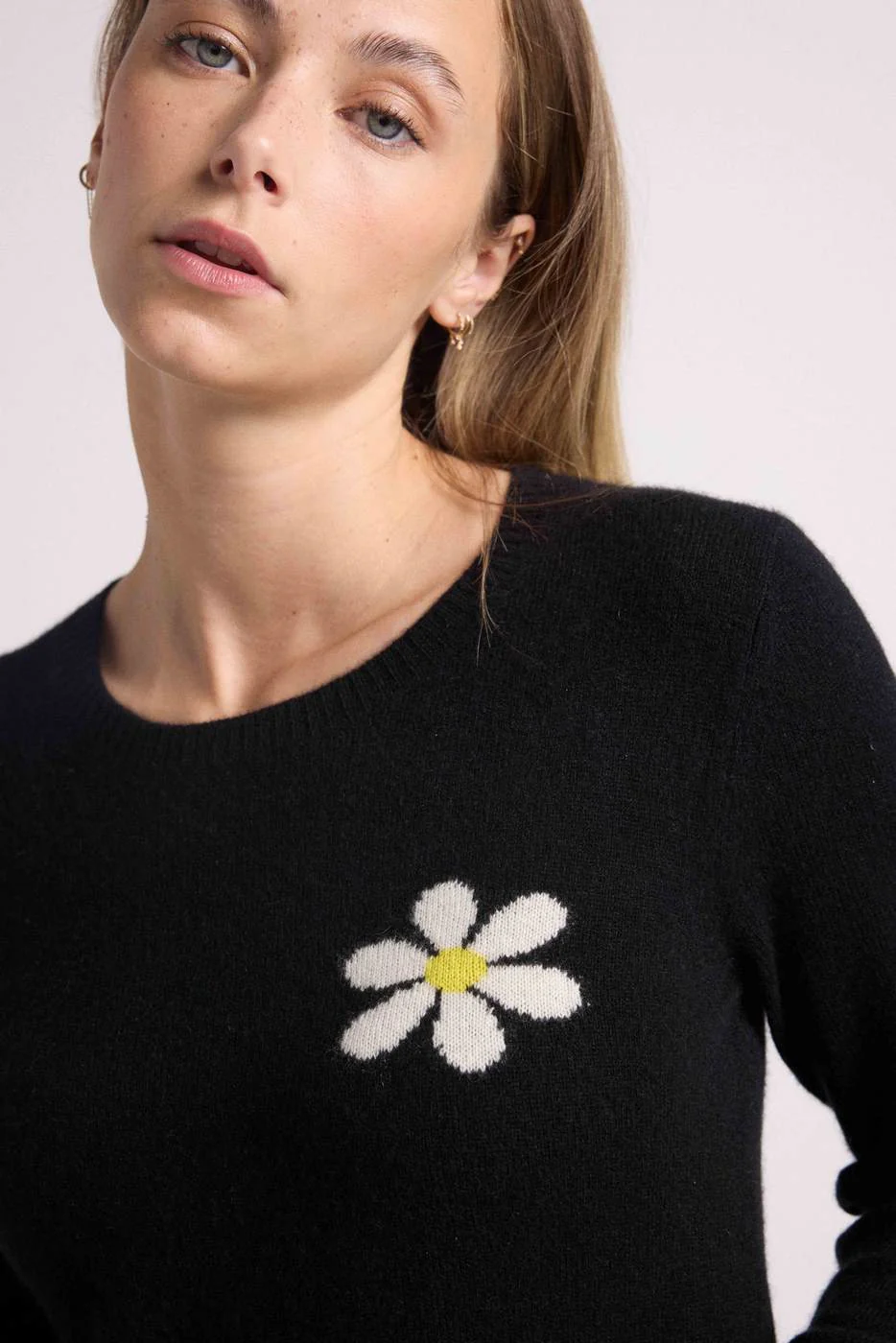 Pull Col Rond Rose - Noir - Image 6