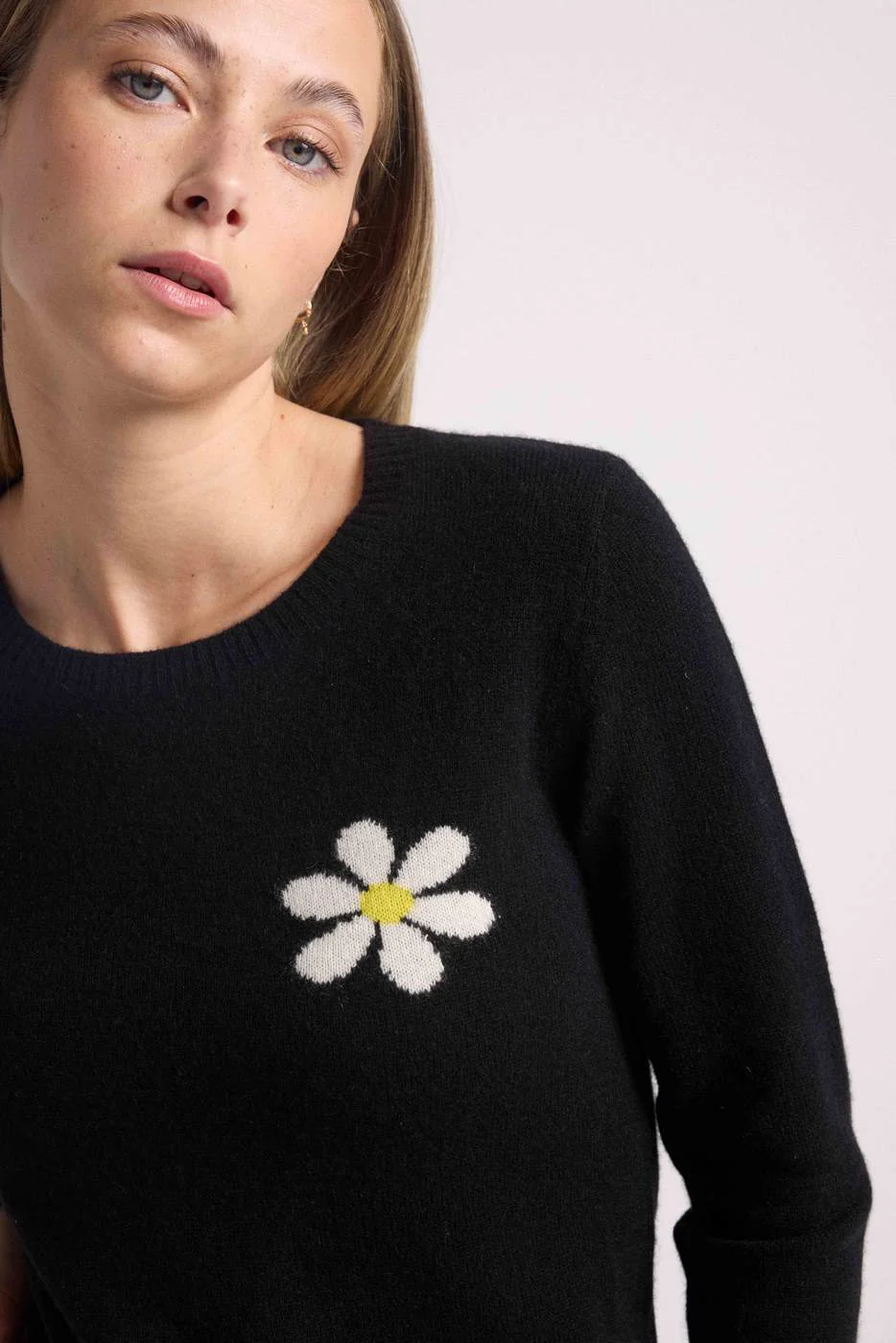 Pull Col Rond Rose - Noir - Image 8