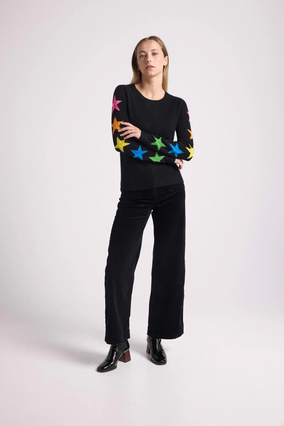 Pull Col Rond Etoiles Manches Stella - Noir Multicolor - Image 2
