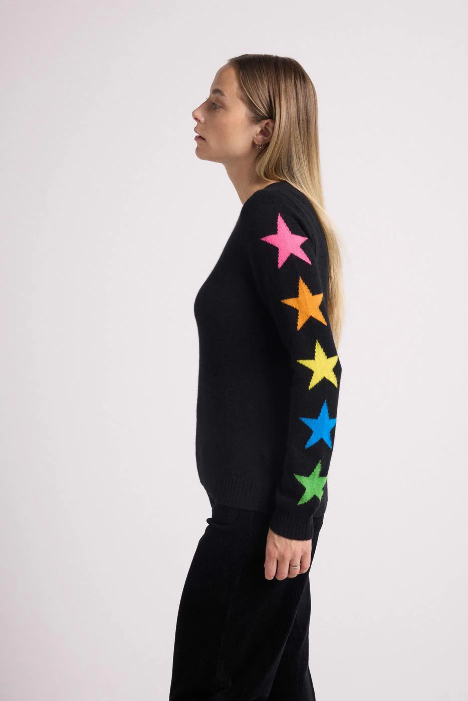 Pull Col Rond Etoiles Manches Stella - Noir Multicolor - Image 4