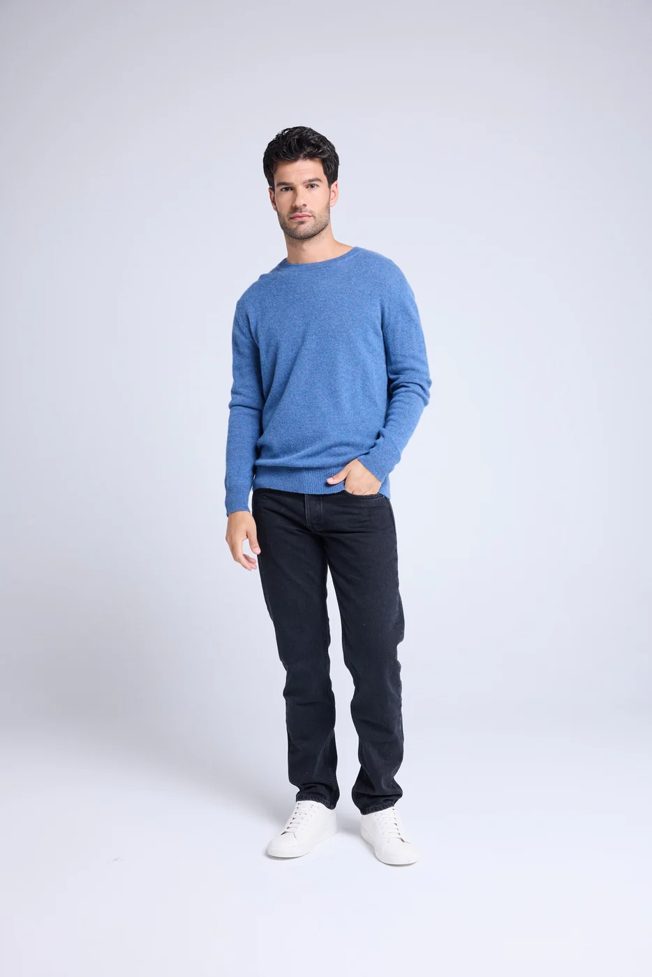Pull Col Rond Zach - Bleu Jean - Image 6