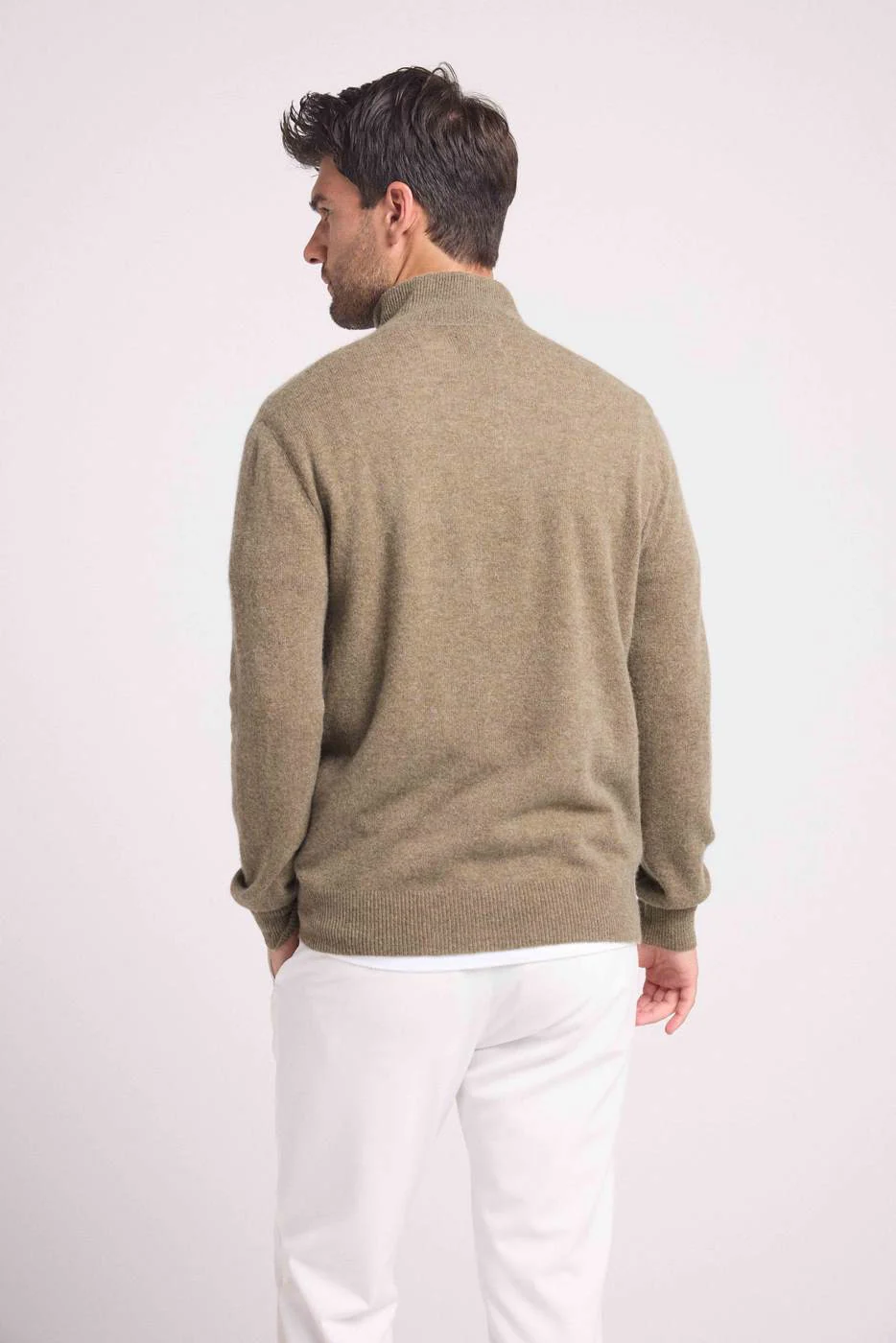 Pull Col Zippe Montant Zalman - Vert Khaki - Image 5