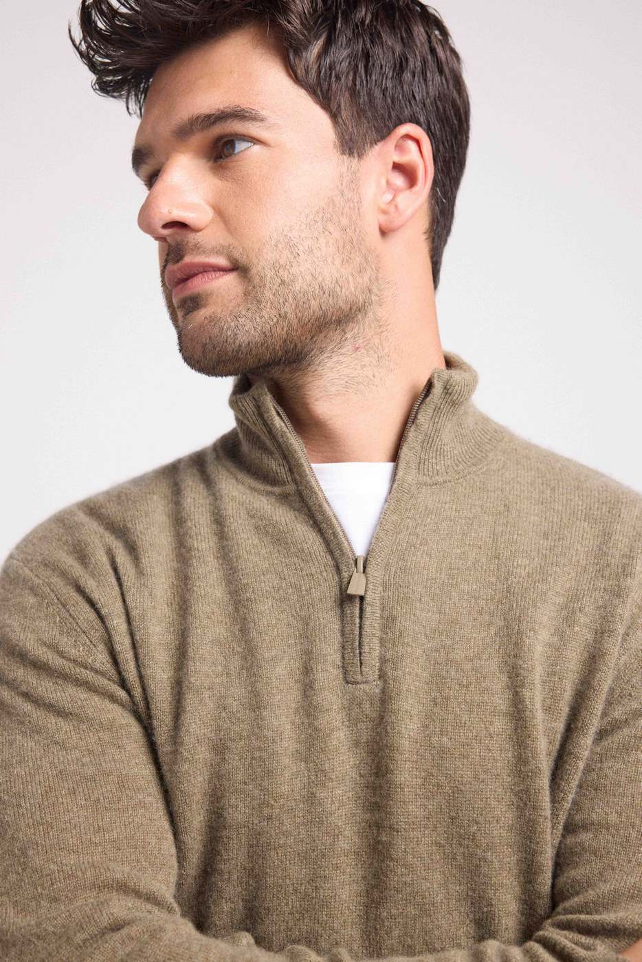 Pull Col Zippe Montant Zalman - Vert Khaki - Image 6
