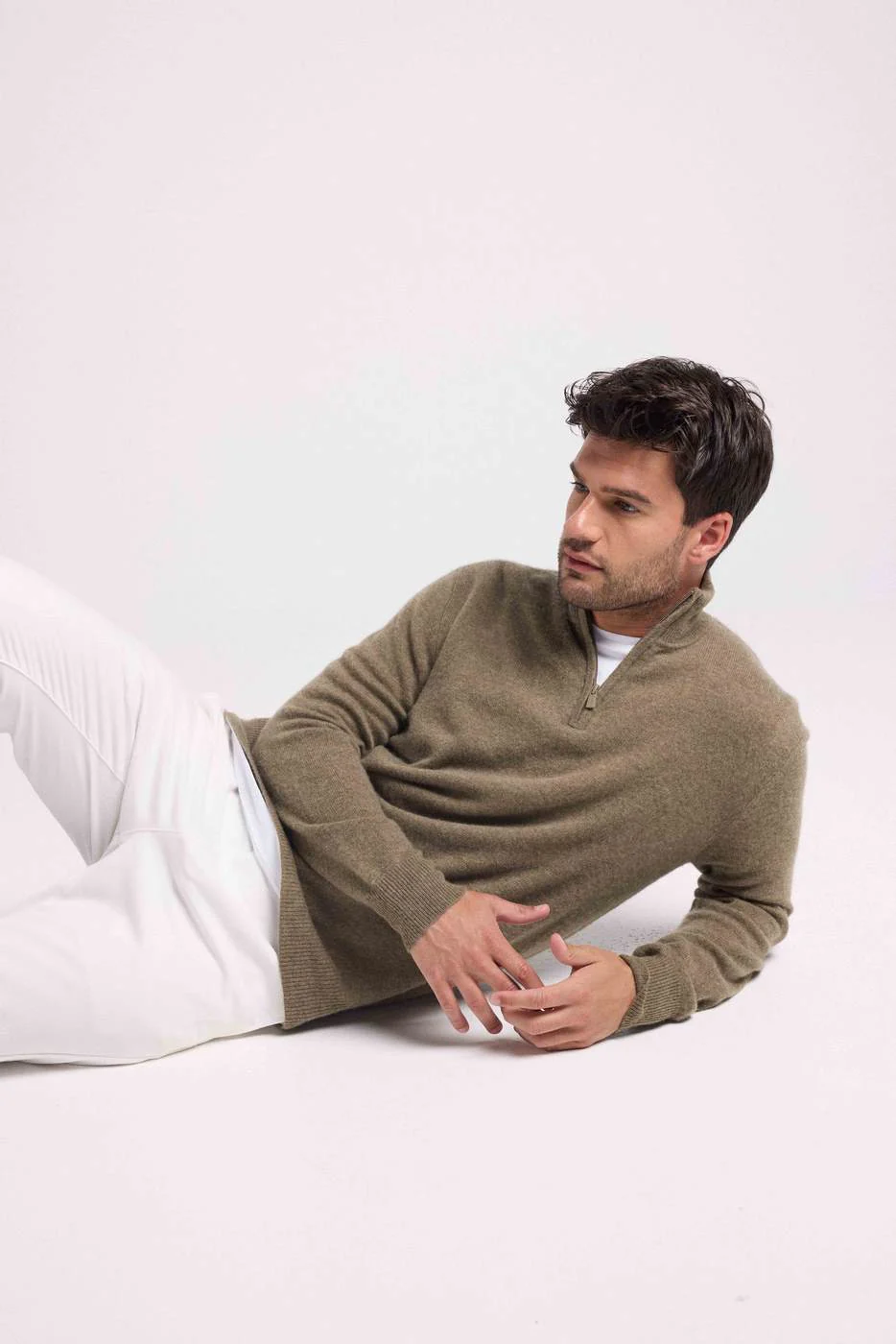 Pull Col Zippe Montant Zalman - Vert Khaki - Image 8