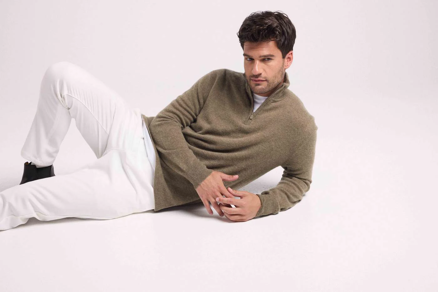 Pull Col Zippe Montant Zalman - Vert Khaki - Image 9