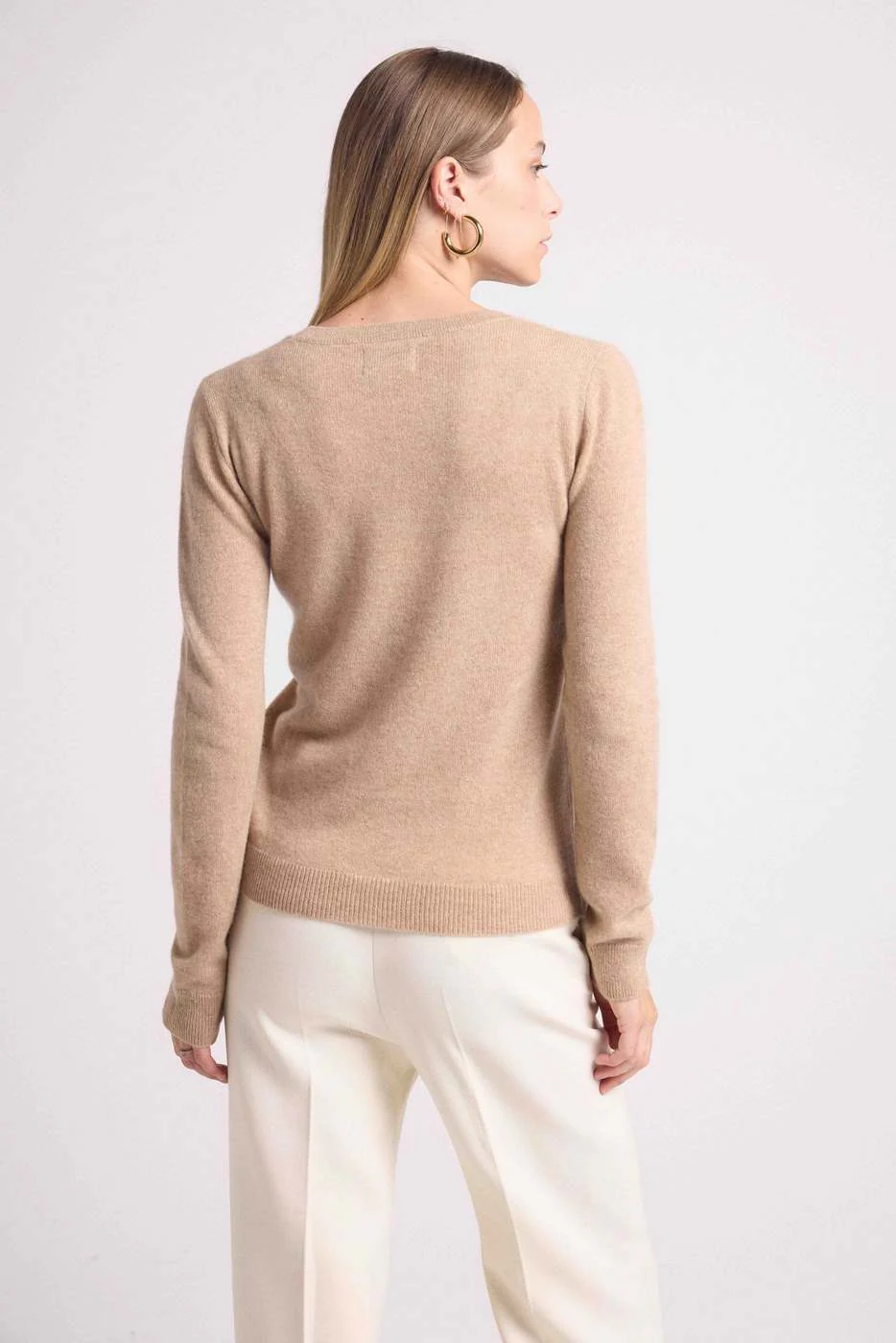 Pull Col Rond Love Heritage Zaphira - Beige Crème Blanc - Image 4