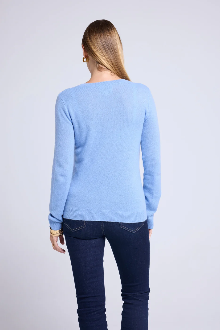 Pull Col Rond Love Heritage Zaphira - Bleu Ciel Rouge - Image 3