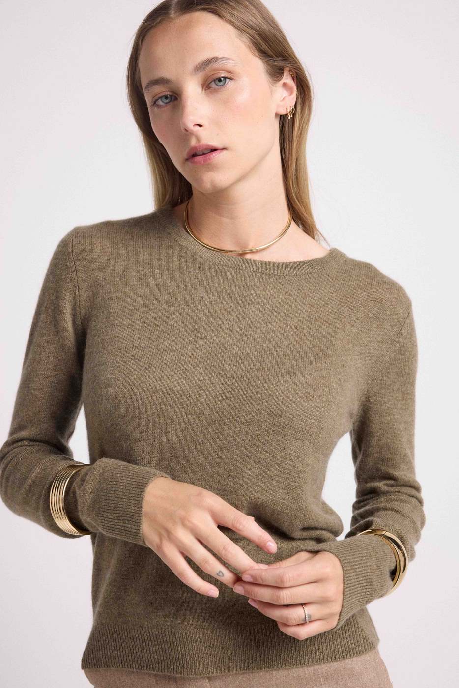 Pull Col Rond Zara - Vert Khaki - Image 6