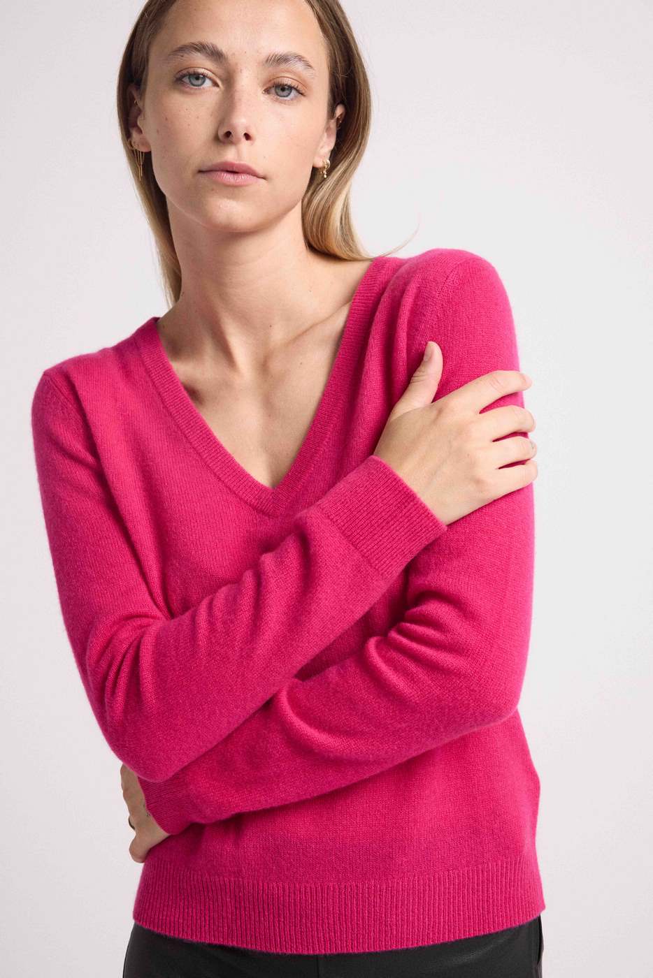 Pull Col V Zefina - Fushia - Image 4