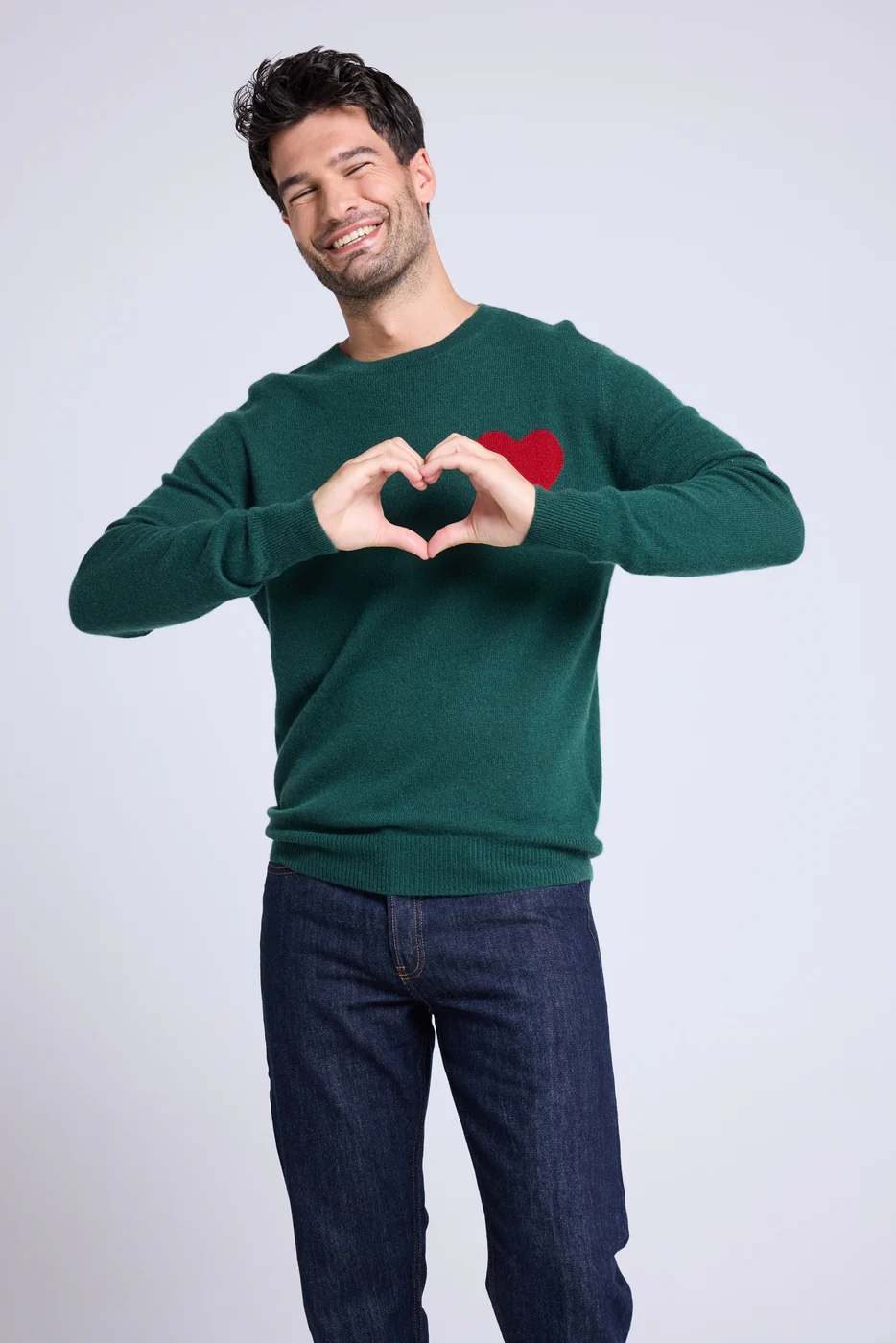 Pull Col Rond Love Heritage Zemir - Vert Bouteille Rouge - Image 6