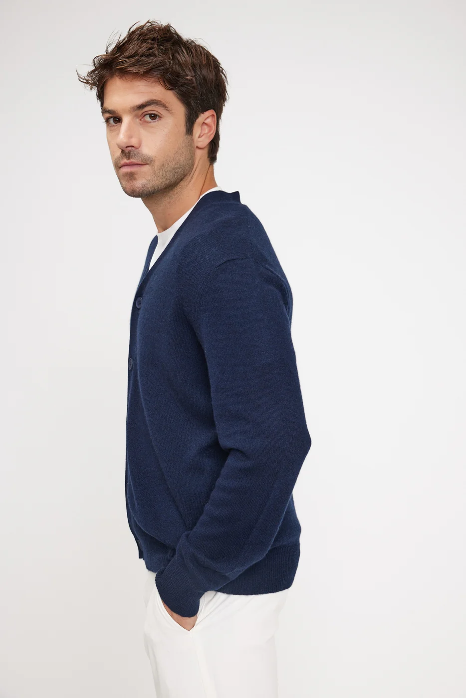 Cardigan Col V Zael - Bleu Marine - Image 3