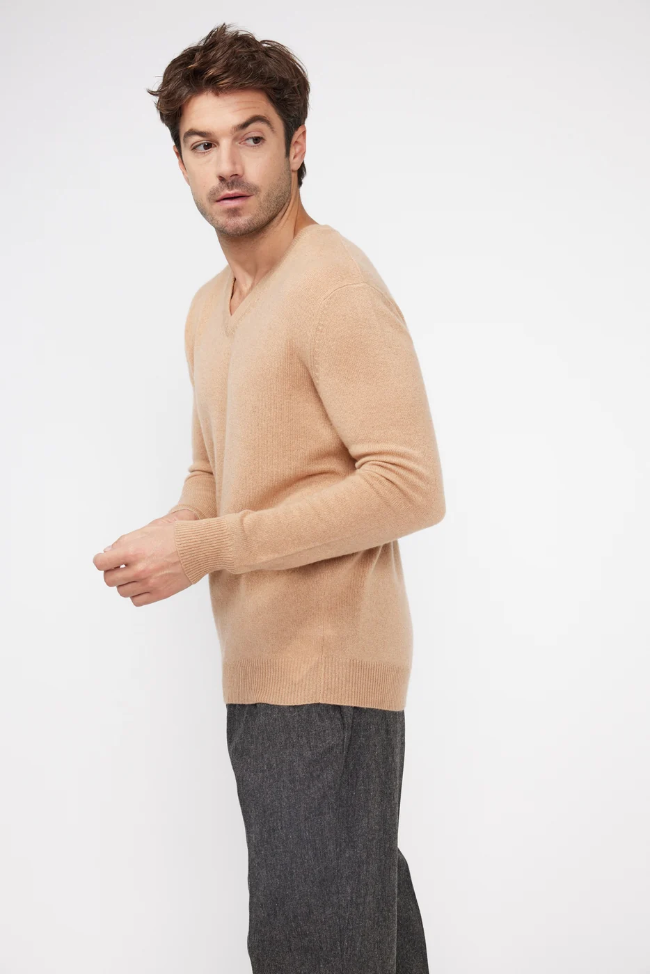 Pull Col V Zaher - Beige - Image 5