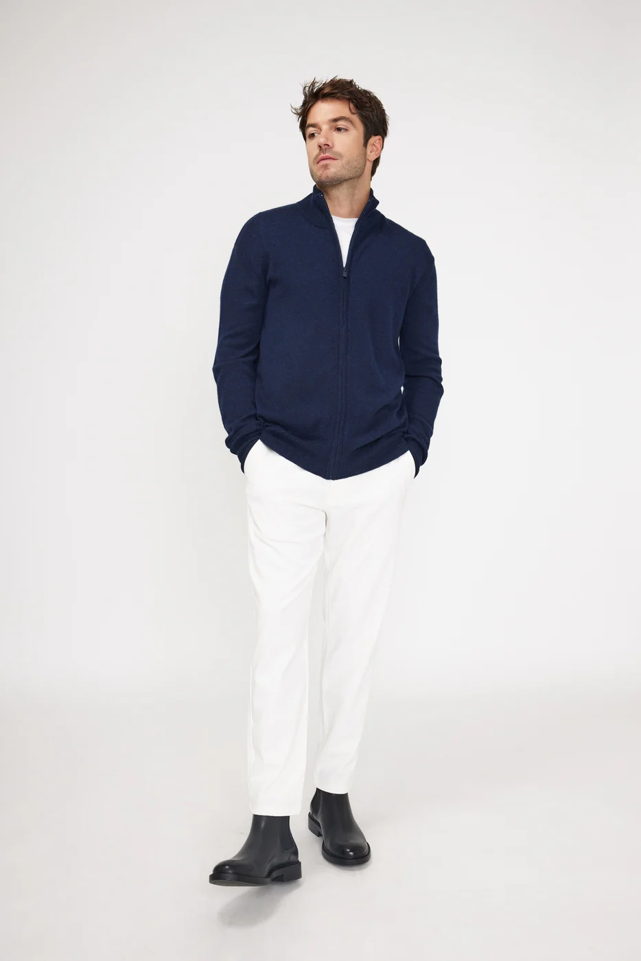 Gilet Zippe Col Montant Zamil - Bleu Marine - Image 11