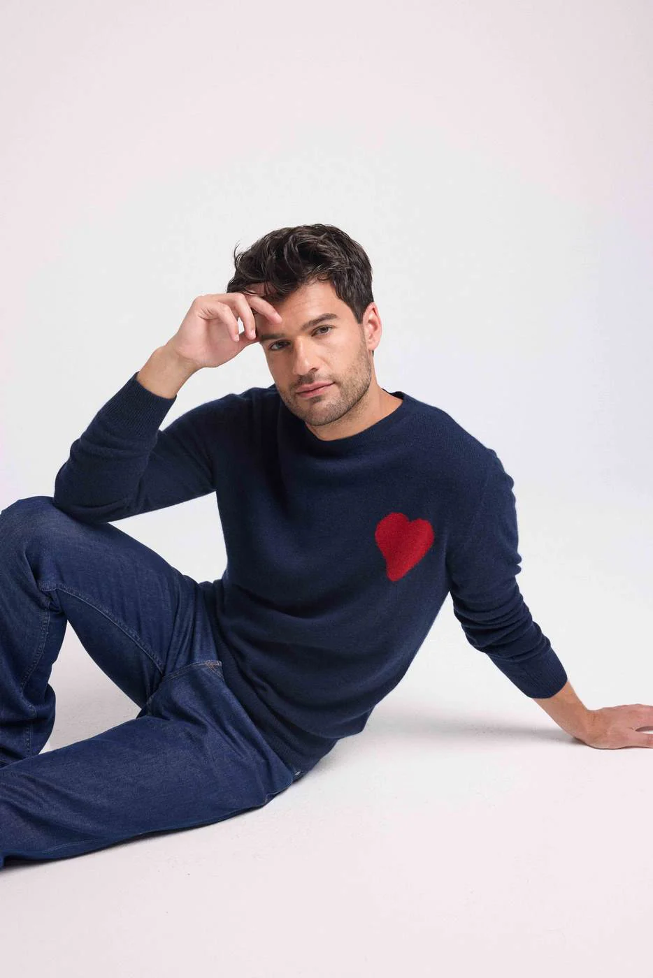 Pull Col Rond Love Heritage Zemir - Bleu Marine Rouge - Image 9