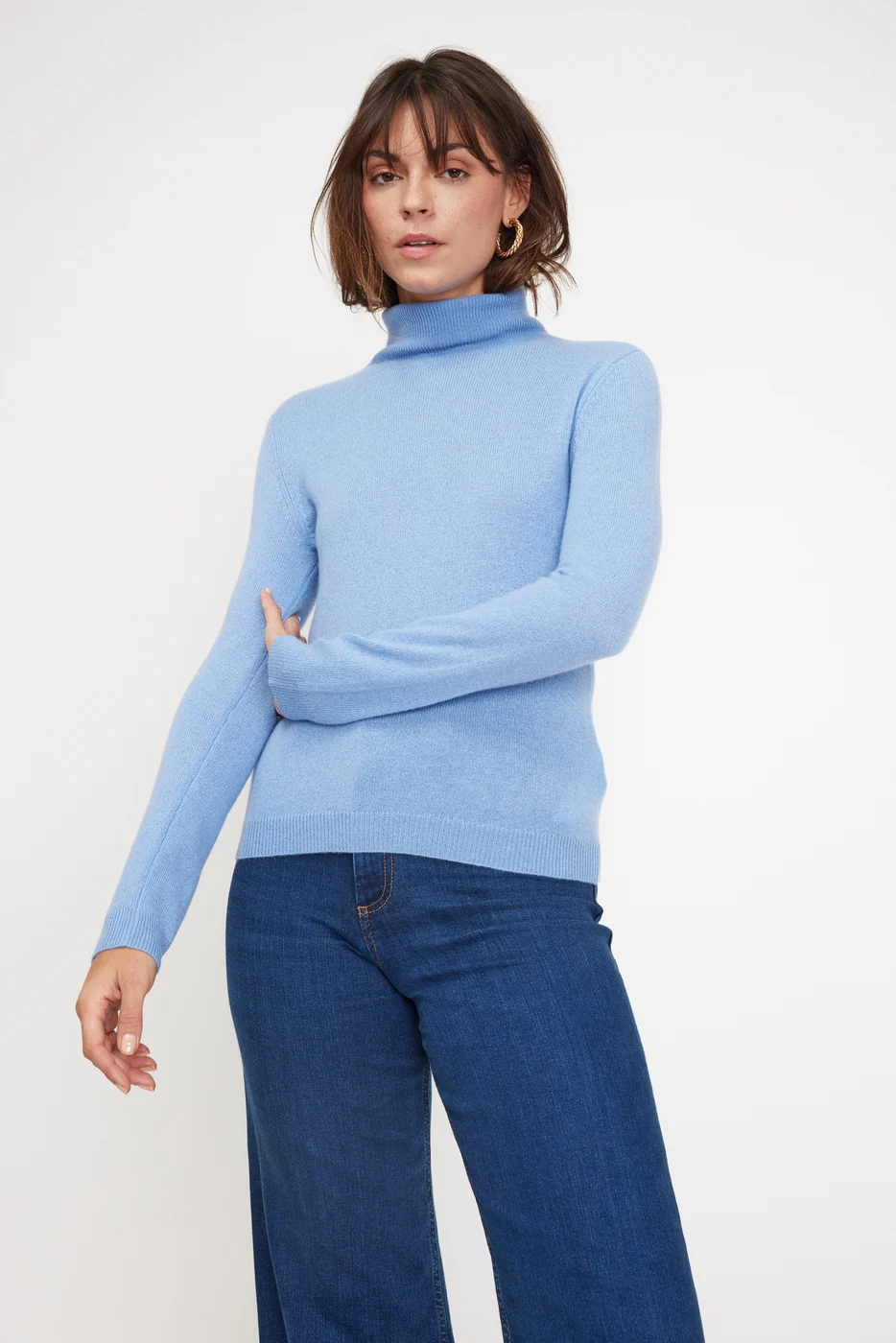 Pull Col Roule Zoe - Bleu Ciel - Image 2
