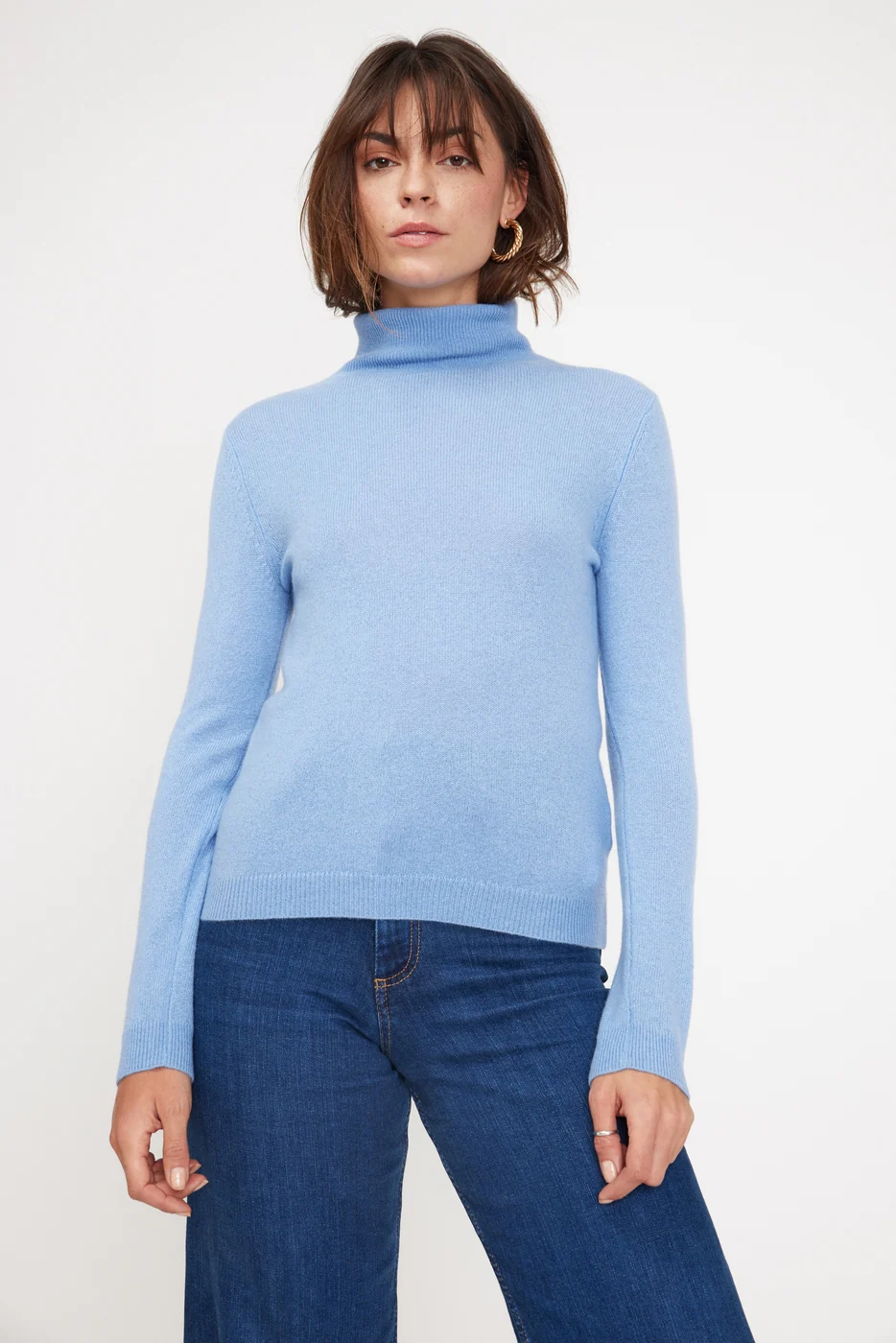 Pull Col Roule Zoe - Bleu Ciel - Image 3