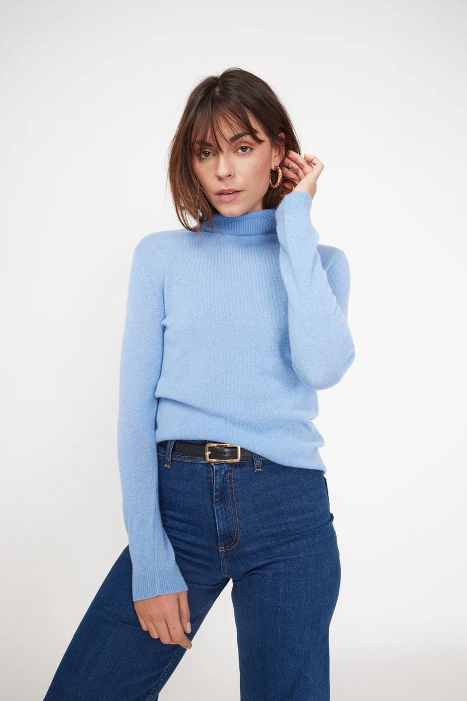 Pull Col Roule Zoe - Bleu Ciel - Image 8