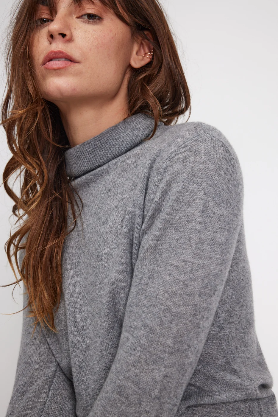 Pull Col Roule Zoe - Gris Fonce - Image 4