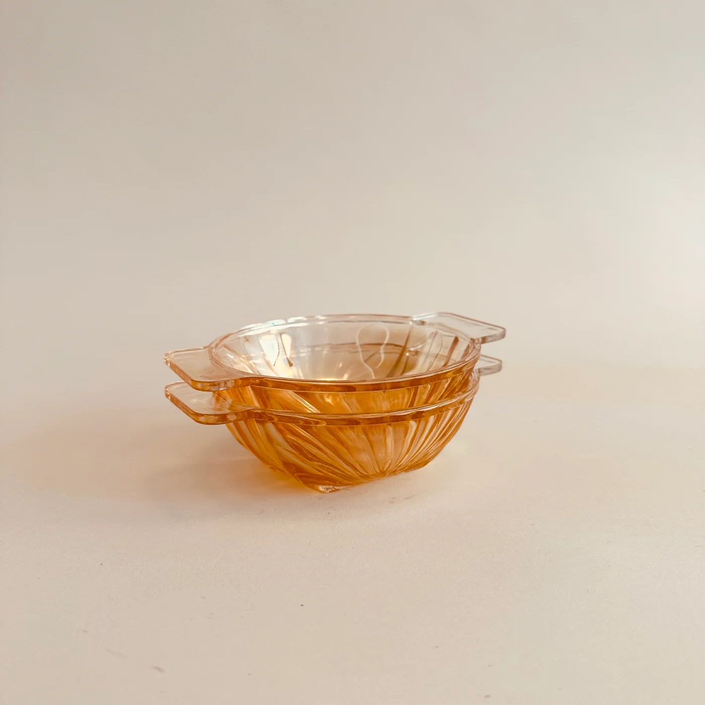 Duo De Coupelle En Verre Doré Vintage - Image 8