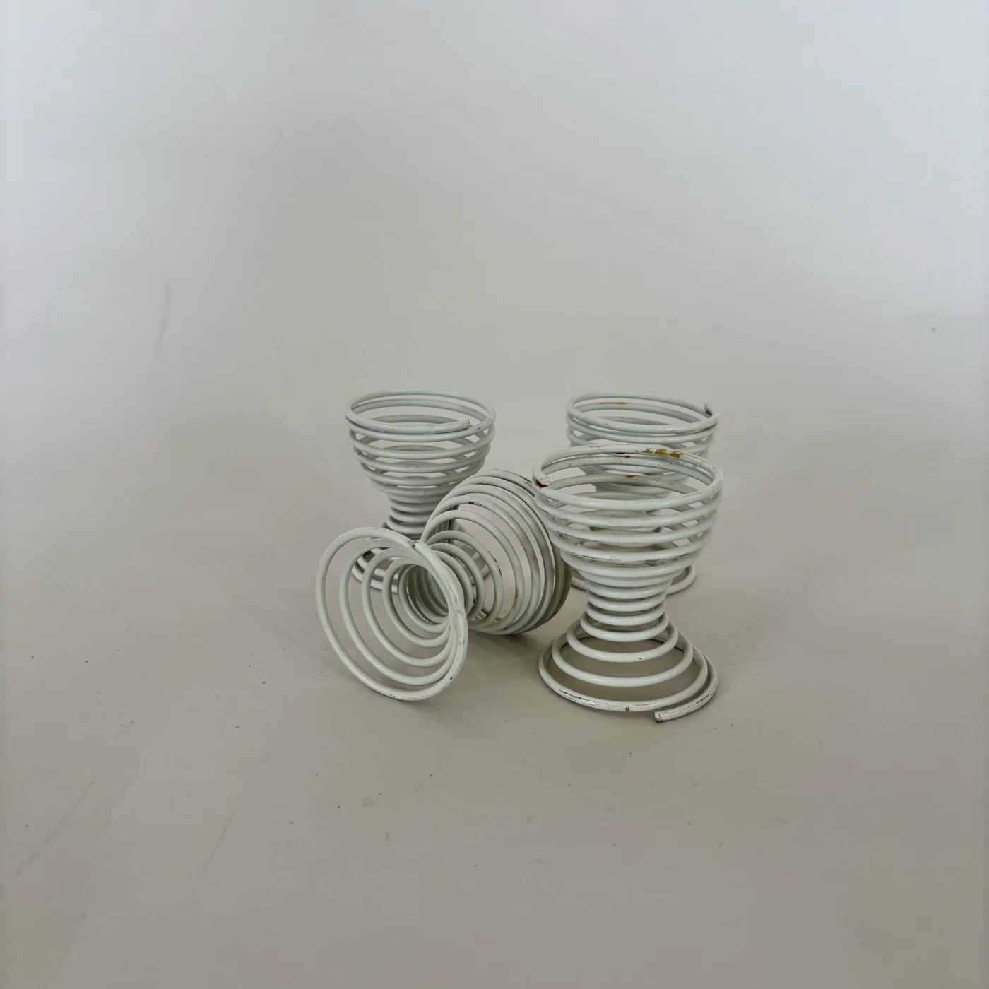Ensemble De 4 Coquetiers Spirale Blanc