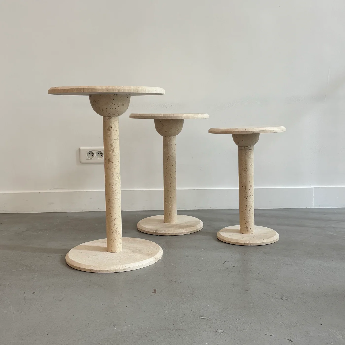 Ensemble De 3 Tables D'Appoints En Travertin - Image 2