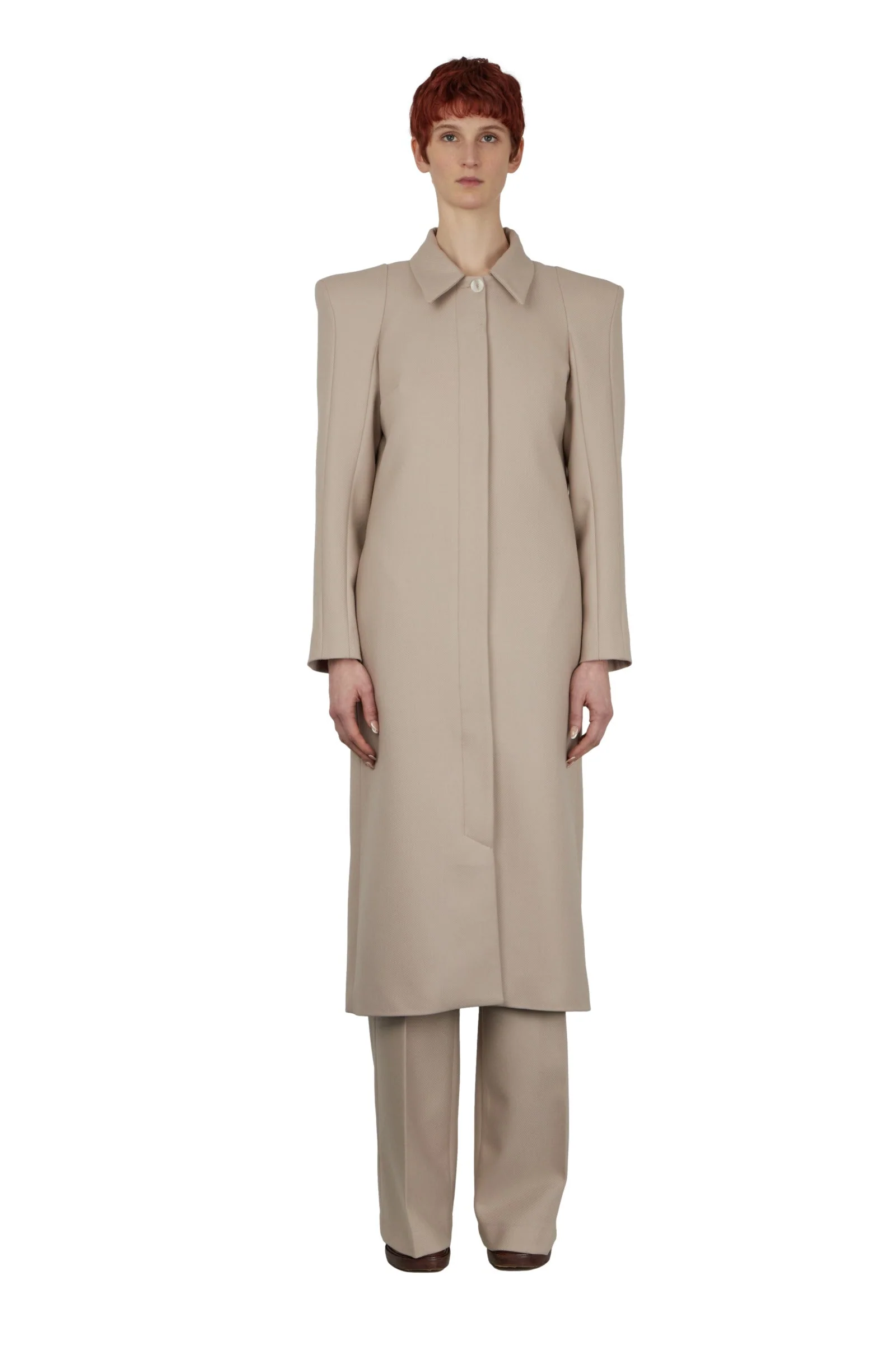 Manteau Long Épaules Larges - Image 3