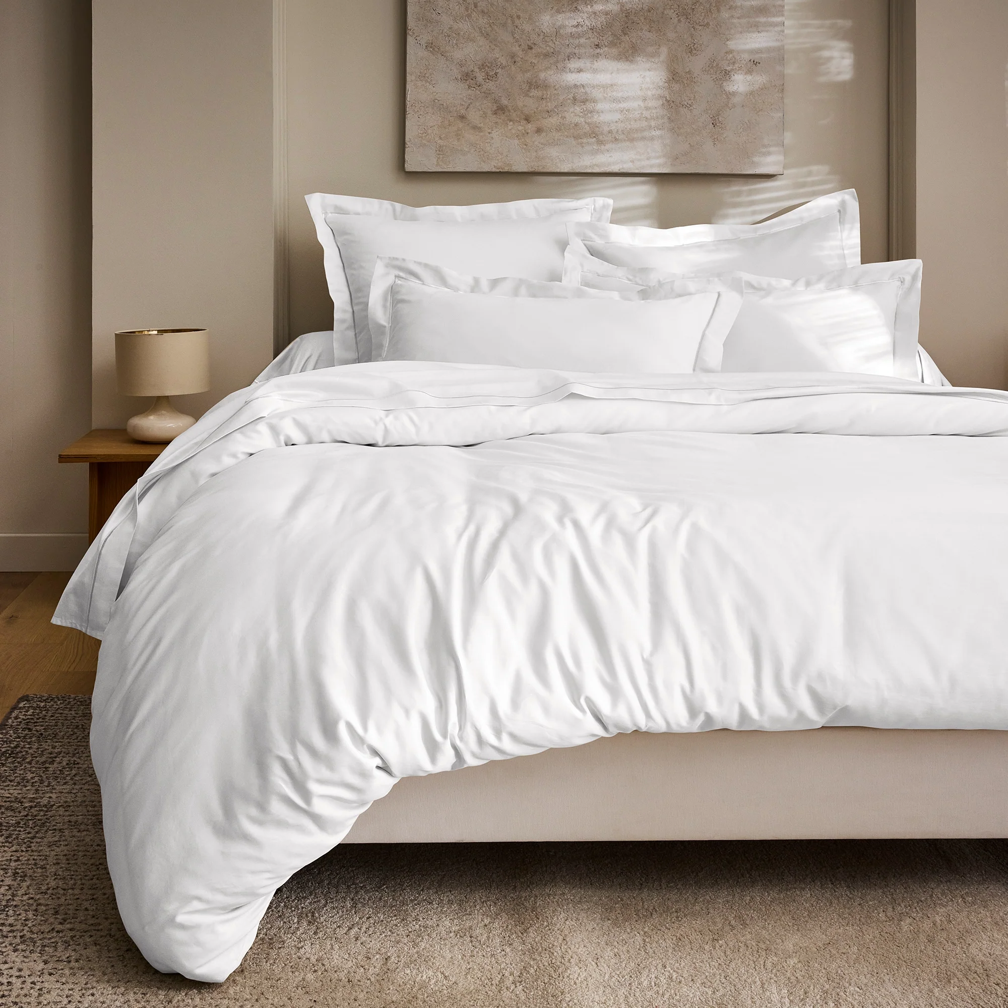 Taie D'Oreiller "Prestige" - Satin De Coton - Blanc