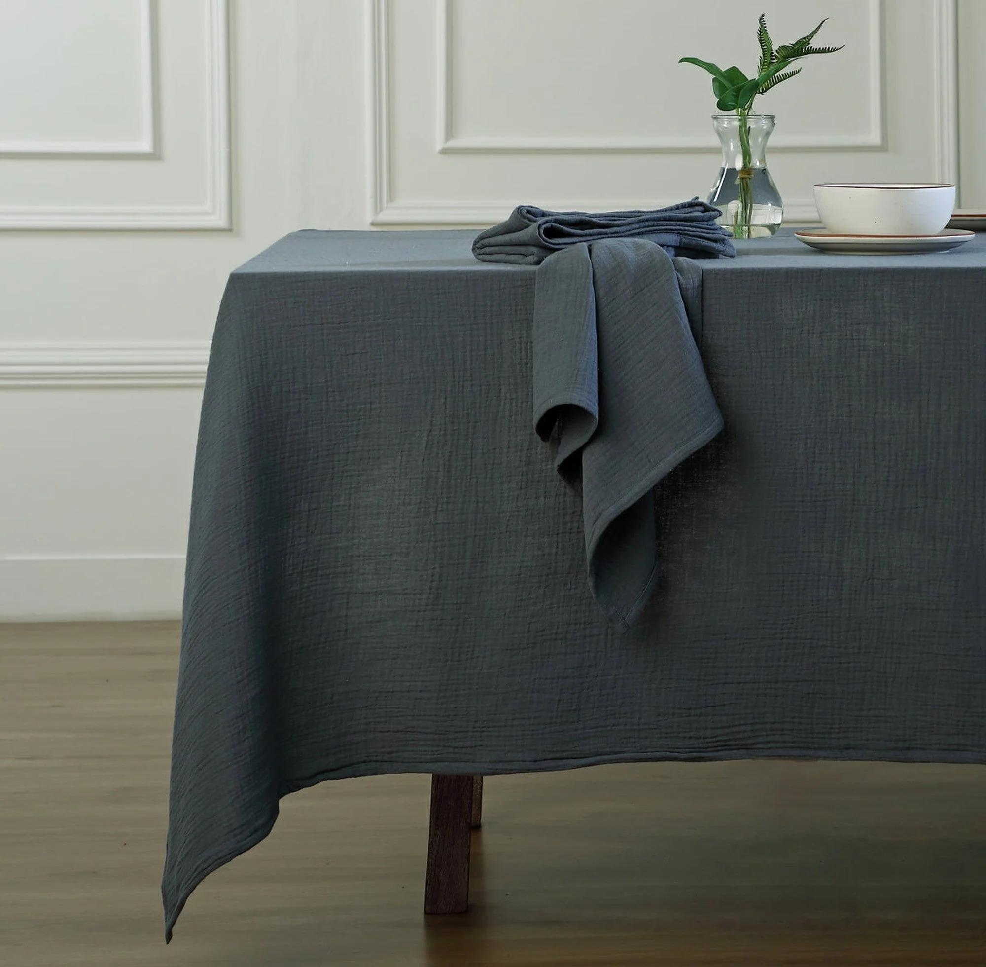 Nappe Carla - Bleu Orage - Gaze De Coton