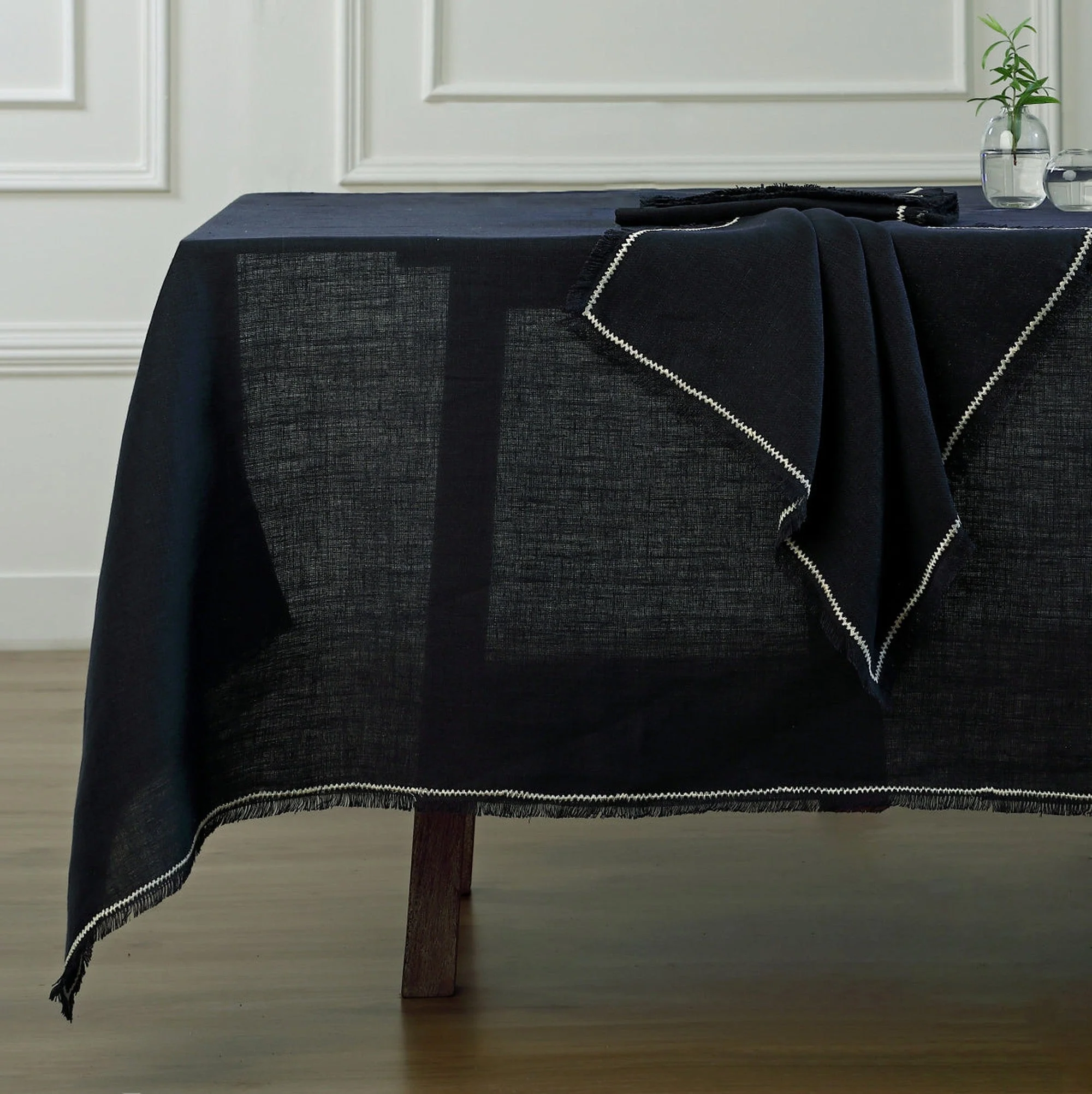 Nappe Gabriel - Fusain / Sable - Lin Lavé