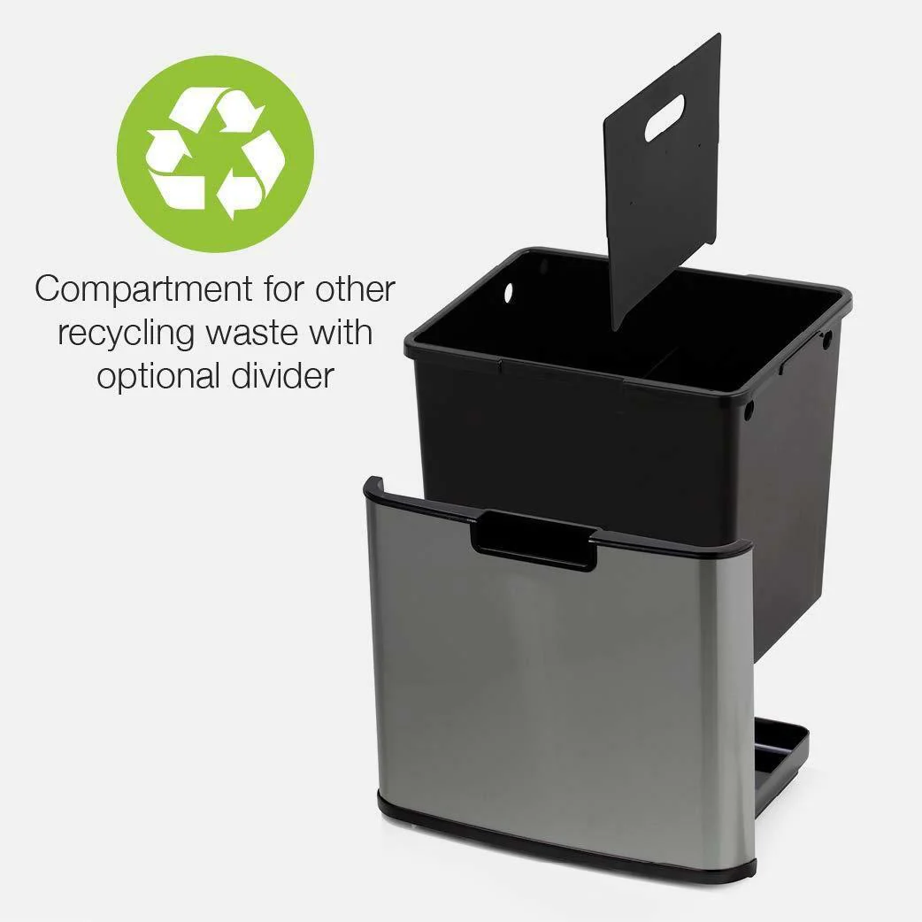 Poubelle Tri Selectif Automatique Narvik 75L - Inox - Image 7
