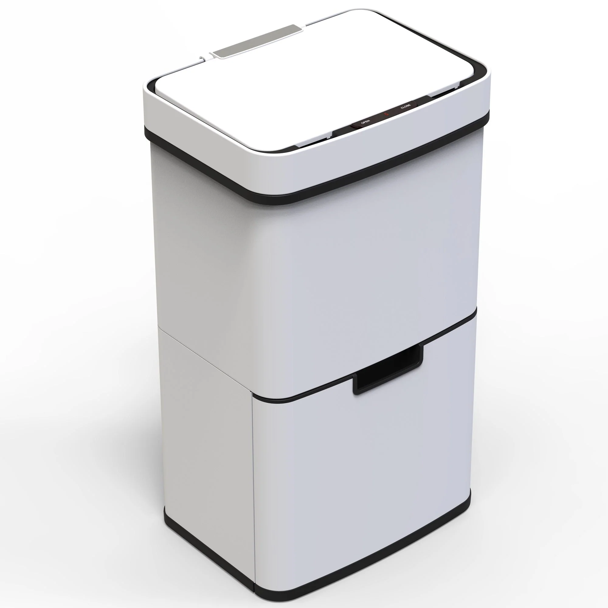 Poubelle Tri Selectif Automatique Narvik 75L - Blanc Mat - Image 2