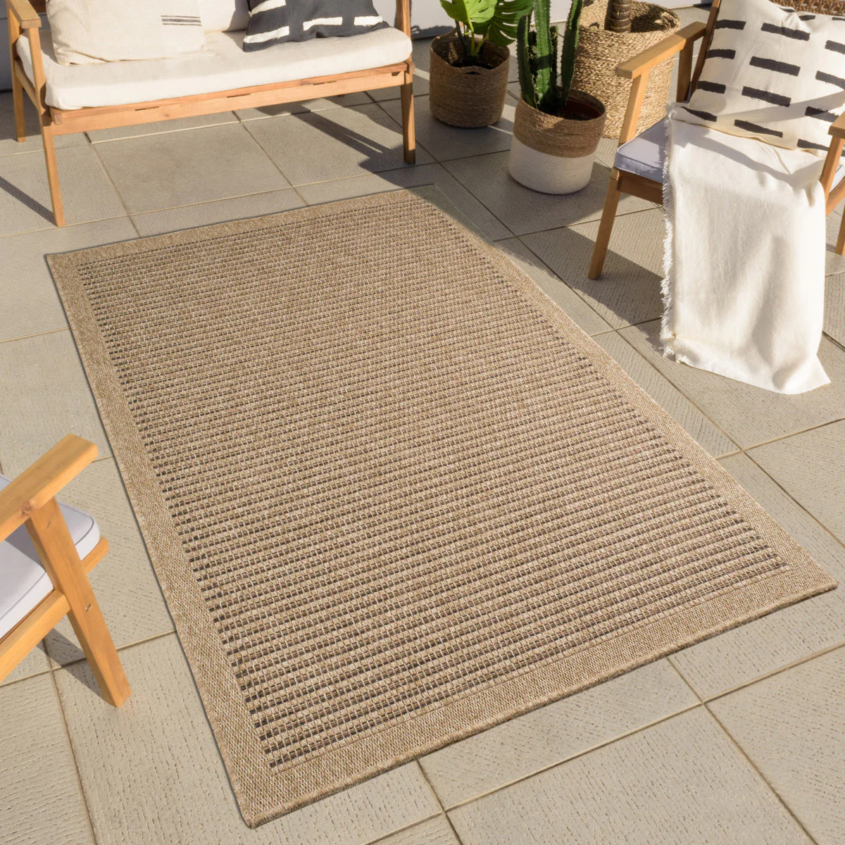 Tapis Nature Effet Jute Naturel Uni Marron - Image 5