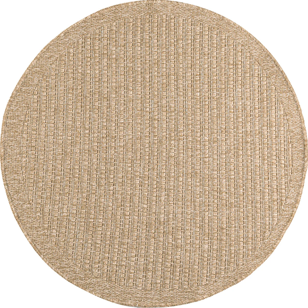 Tapis Nature Rond Effet Jute Naturel Uni Beige - Image 2