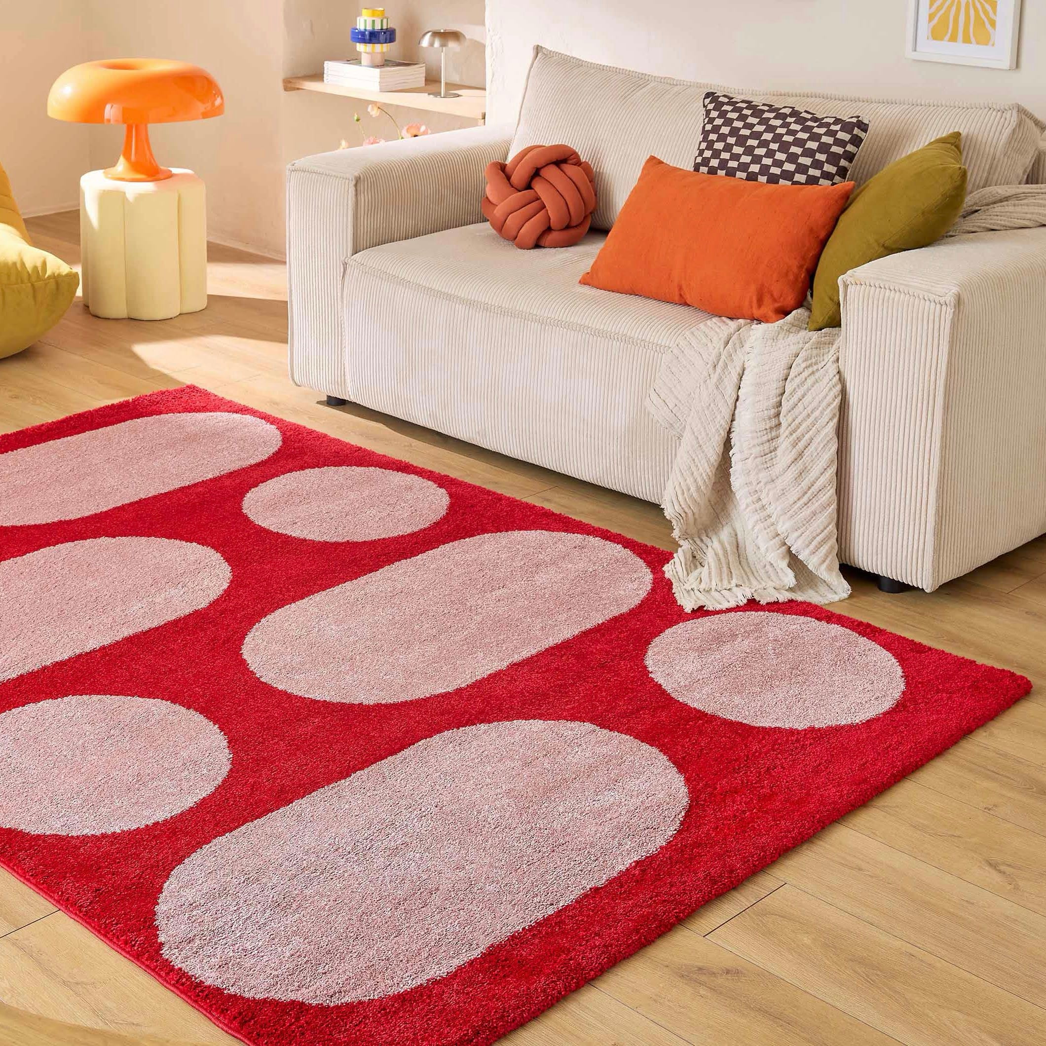 Tapis Groovy 381 - Motif Moderne - Rouge - Intérieur