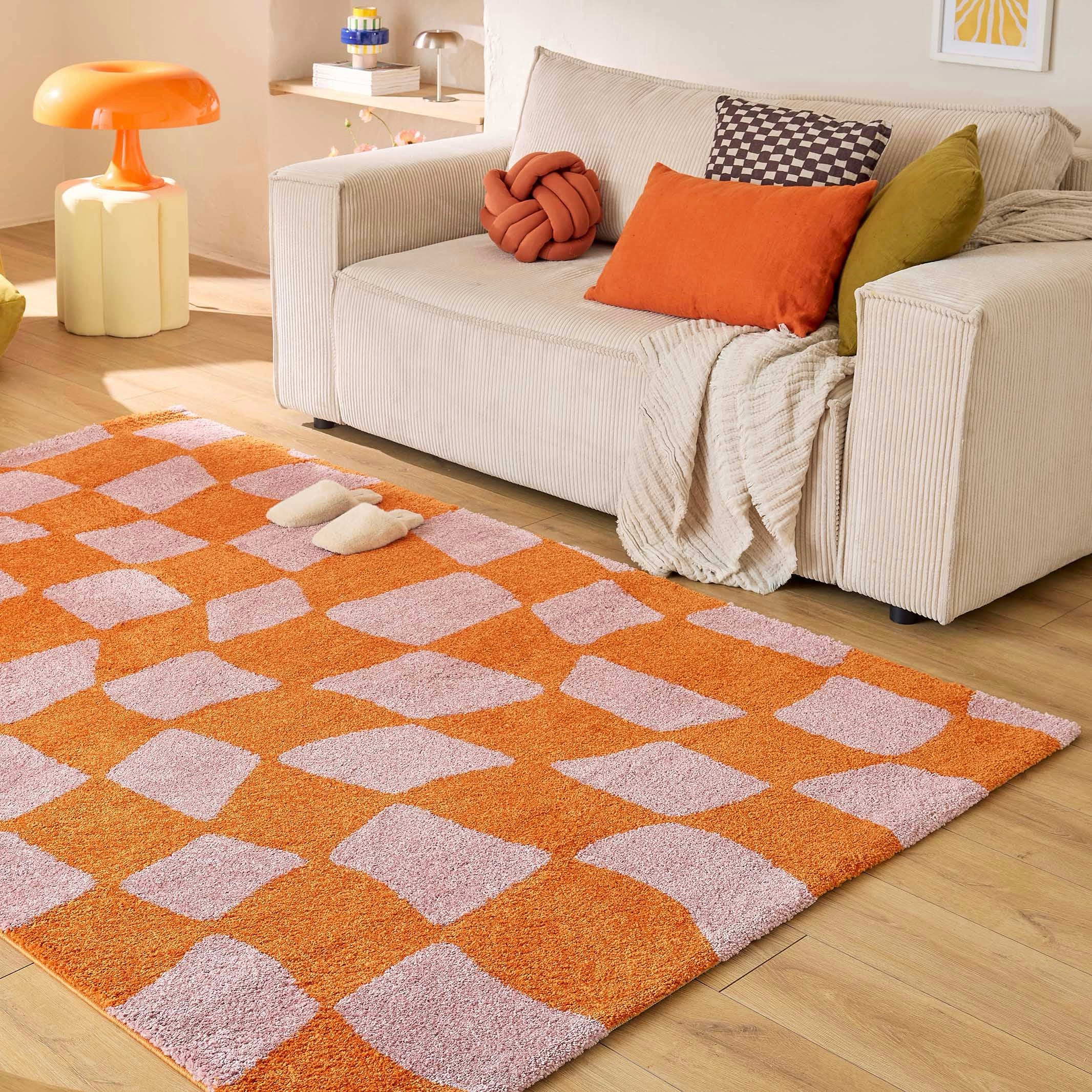 Tapis Groovy 383 - Motif Moderne - Orange - Intérieur