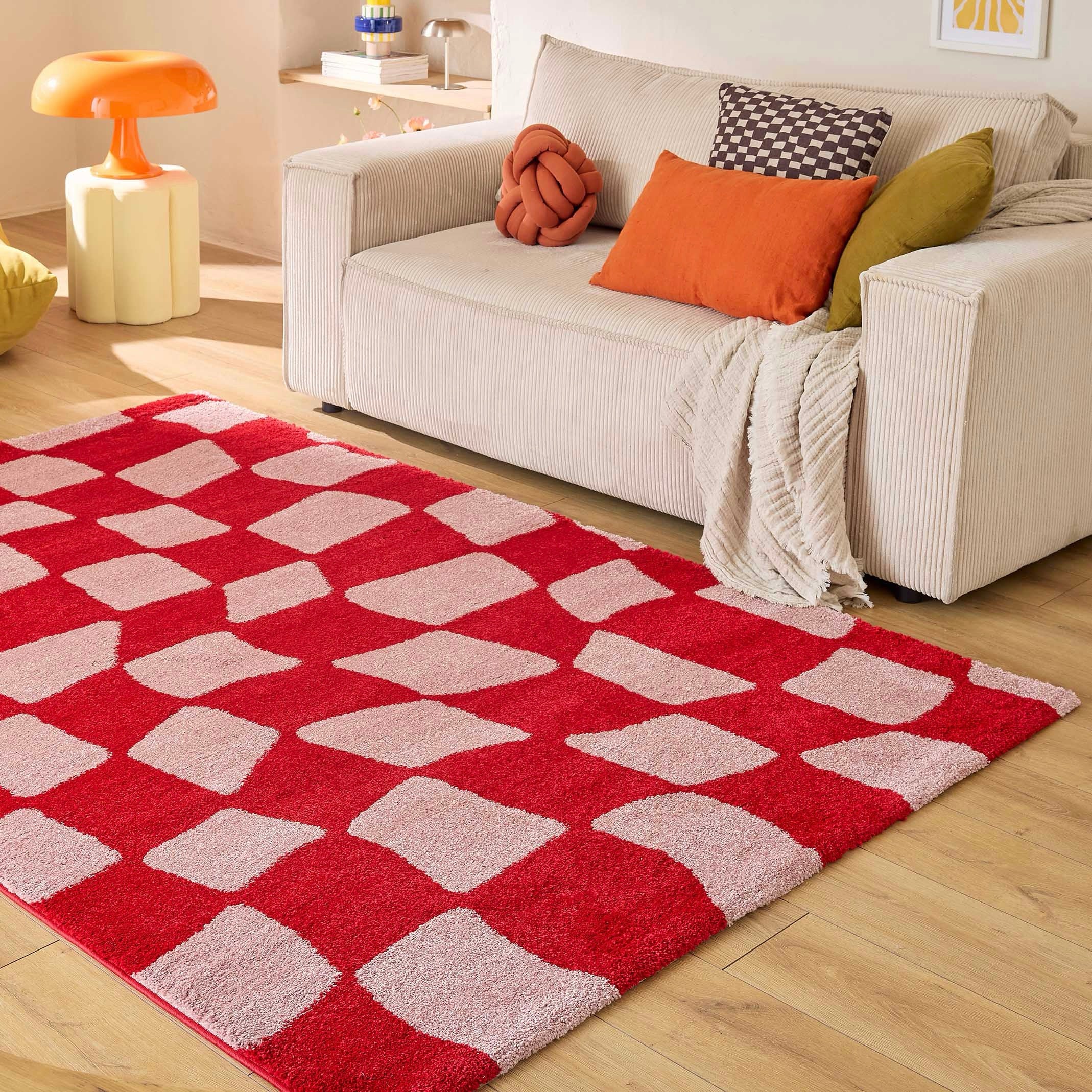 Tapis Groovy 383 - Motif Moderne - Rouge - Intérieur