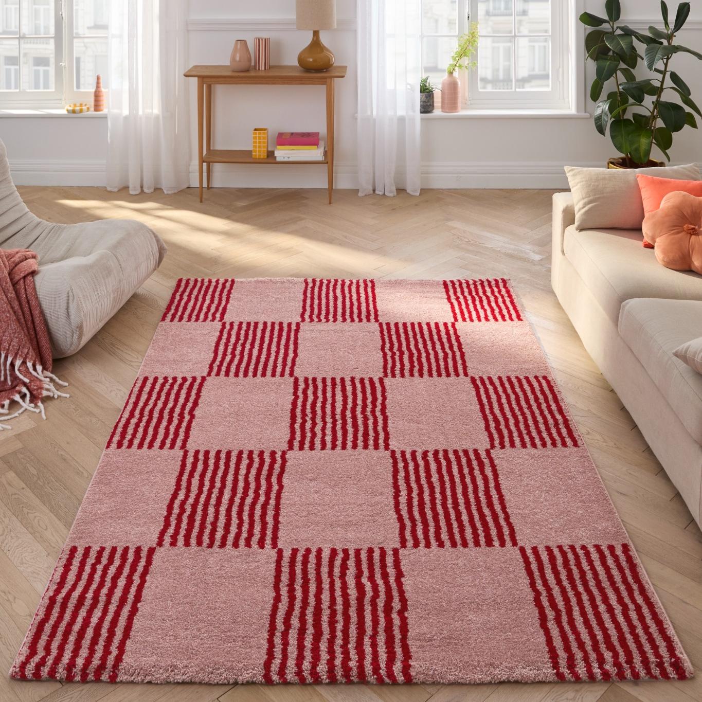 Tapis Groovy 386 - Motif Moderne - Rouge - Intérieur - Image 2