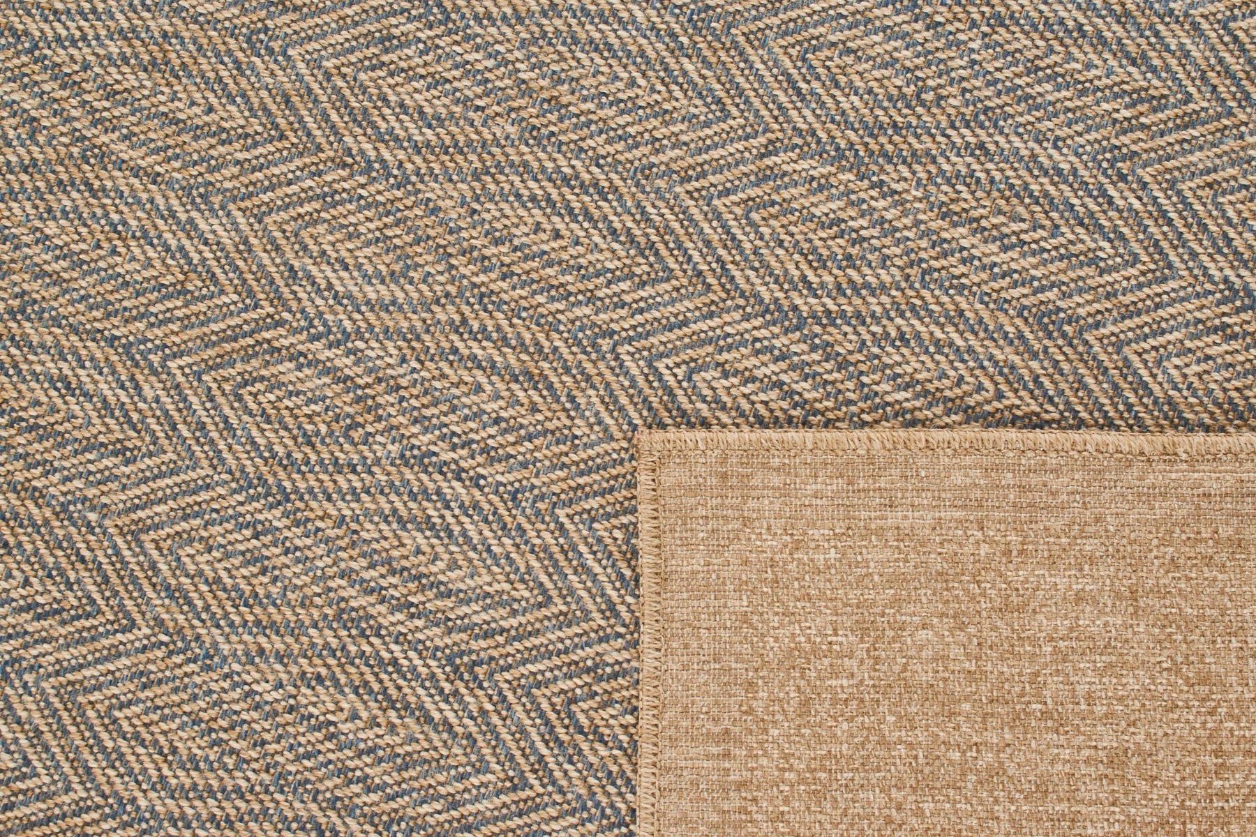 Tapis Aspect Jute - Motif Jute - Bleu - Intérieur / Extérieur - Image 3