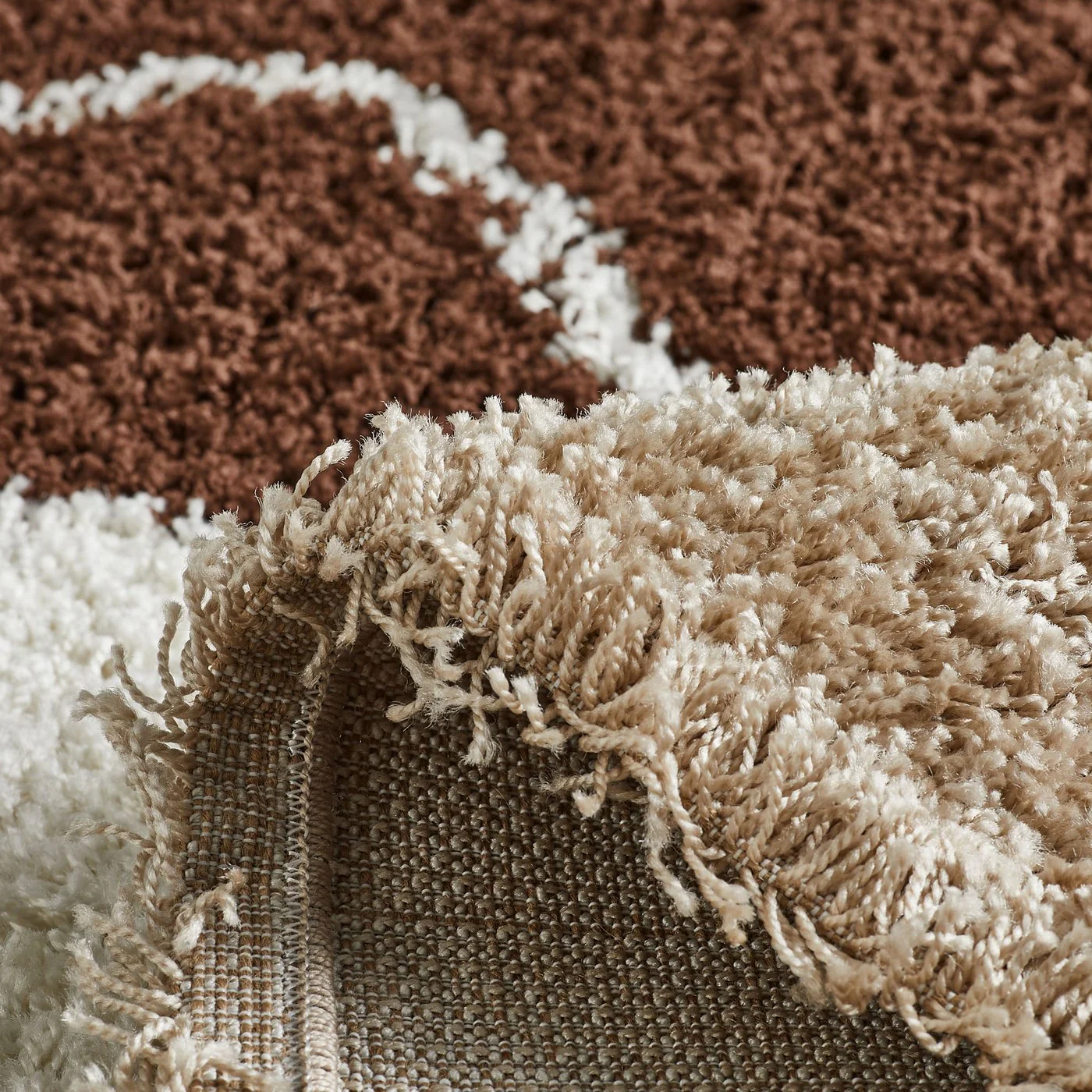 Tapis Shaggy Palerme 1062 - Motif Géométrique - Marron - Intérieur - Image 5